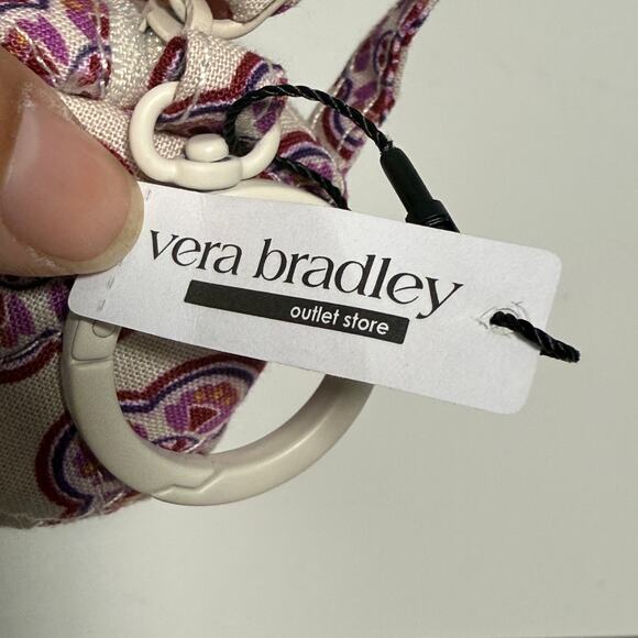 Vera Bradley Cotton Essential Duffel Bag Charm NEW Lavender Geo - Picture 6 of 7